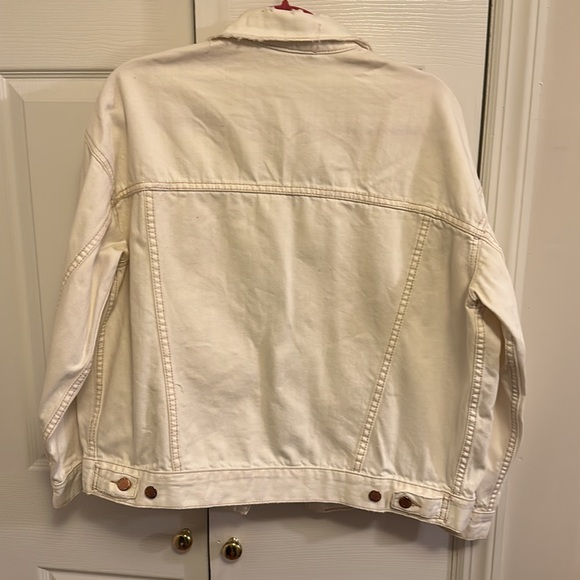 Free People White Denim Jacket XS/S - Picture 2 of 6